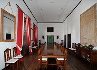 La città di Teguise a Lanzarote. La sala del consiglio del Palazzo Spínola. Clicca per ingrandire l'immagine.