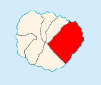 A cidade de San Sebastián de La Gomera. Localização da comuna.