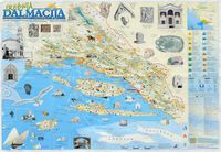 De toeristenkaart van het graafschap van Split-Dalmatie. Klikken om het beeld te vergroten.