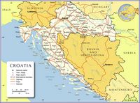Carte politique de la Croatie. Cliquer pour agrandir l'image.