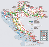 Mapa routièrede Croácia. Clicar para ampliar a imagem.