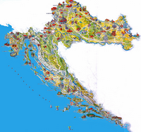 Toeristenkaart van Kroatië. Klikken om het beeld te vergroten.