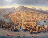 La ville de Dubrovnik en Croatie. Raguse dans la première moitié du 17e siècle. Cliquer pour agrandir l'image.
