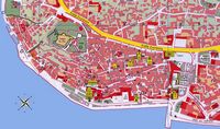 La ville de Šibenik en Croatie. Plan de la vieille ville. Cliquer pour agrandir l'image.