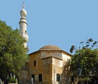 Μουσουλμανικός τέμενος ο Mourad Reis στη Ρόδο. Να κλικάρτε για να αυξήσει την εικόνα μέσα σε Adobe Stock (νέα σύνδεση).