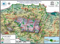 Le massif du Psiloritis en Crète. Carte du géoparc du Psiloritis (auteur Géoparc du Psiloritis). Cliquer pour agrandir l'image.