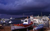 L'île de Paros en Grèce. Orage sur Paros. Cliquer pour agrandir l'image.