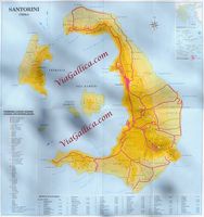 L'île de Santorin. Carte de l'archipel. Cliquer pour agrandir l'image.