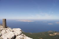 Le sommet du mont Akramitis à Rhodes. Cliquer pour agrandir l'image.
