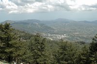 Vue depuis sommet du mont Profitis Ilias à Rhodes. Cliquer pour agrandir l'image.