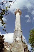 Minaret van de moskee van Mustafa in Rhodos. Klikken om het beeld te vergroten.