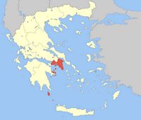 La région de l’Attique en Grèce. Situation de la région de l'Attique (auteur Pitichinaccio). Cliquer pour agrandir l'image.