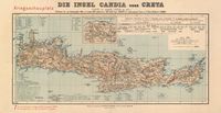 L’île de Crète à l'époque ottomane. Carte allemande de 1865. Cliquer pour agrandir l'image.