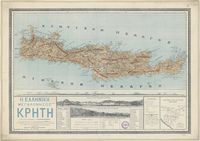 L’île de Crète à l'époque ottomane. Carte de la Crète en 1897 (auteur Victor Raulin). Cliquer pour agrandir l'image.