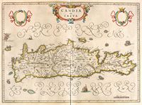 L’île de Crète à l'époque vénitienne. Carte de Candie par Joan Blaeu en 1642. Cliquer pour agrandir l'image.