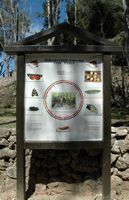 El panel de entrada del vallejo de las mariposas en Rodas. Haga clic para ampliar la imagen.