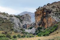 Le village de Fourfouras en Crète. Les gorges de Messa (auteur Géoparc du Psiloritis). Cliquer pour agrandir l'image.