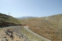 Le village d’Anopoli en Crète. La route d'Anopoli à Chora Sfakion. Cliquer pour agrandir l'image.