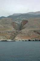 Le village d’Anopoli en Crète. La sortie des gorges d'Aradaina. Cliquer pour agrandir l'image.