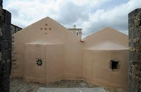 Le village de Garazo en Crète. Abside du catholicon du monastère de Chalepa. Cliquer pour agrandir l'image.
