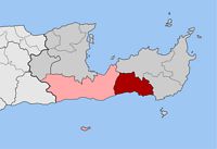 Le village de Koutsouras en Crète. Situation du canton de Koutsouras (auteur Pitichinaccio). Cliquer pour agrandir l'image.