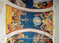 Le village de Myrtia en Crète. Peintures de l'église du monastère Saint-Georges Epanosifis à Metaxochori. Cliquer pour agrandir l'image.
