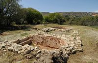 La presqu’île de l’Akrotiri en Crète. Les ruines de Minoa près de Marathi. Cliquer pour agrandir l'image.