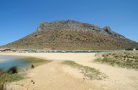 La presqu’île de l’Akrotiri en Crète. La montagne de Stavros. Cliquer pour agrandir l'image.