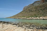 La presqu’île de l’Akrotiri en Crète. La montagne de Stavros. Cliquer pour agrandir l'image.