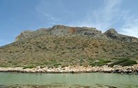 La presqu’île de l’Akrotiri en Crète. La montagne de Stavros. Cliquer pour agrandir l'image.
