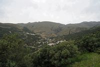 Le village de Plakias en Crète. Les villages de Rodakino et le mont Kryoneritis. Cliquer pour agrandir l'image.