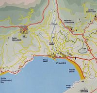 Le village de Plakias en Crète. Plan de Plakias. Cliquer pour agrandir l'image.