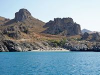 Le village de Plakias en Crète. La plage d'Ammoudaki (auteur Olaf Tausch). Cliquer pour agrandir l'image.