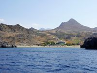 Le village de Plakias en Crète. La plage de Schinaria (auteur Olaf Tausch). Cliquer pour agrandir l'image.