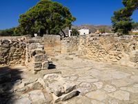 Le village de Tylissos en Crète. Le mégaron de la villa A (auteur C. Messier). Cliquer pour agrandir l'image.