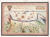 Le village de Tympaki en Crète. La baie de la Messara par Francesco Basilicata en 1618. Cliquer pour agrandir l'image.