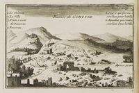 Le site archéologique de Gortyne en Crète. Les ruines de Gortyne par Joseph Pitton de Tournefort en 1717. Cliquer pour agrandir l'image.