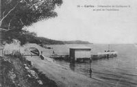 L’Achilleion, le palais de Sissi à Corfou. Le pont du kaiser en 1918. Cliquer pour agrandir l'image.