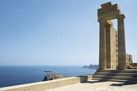 Αντιμετωπιίδα αντιμετώπιση του ναού των Αθηνά Lindia σε Λίνδος Rhodes - Κάντε κλικ για μεγέθυνση
