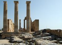 Temple d'Athéna à Lindos à Rhodes. Cliquer pour agrandir l'image.