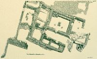 Le palais de Phaistos en Crète. Plan de la partie sud de la cour nord. Cliquer pour agrandir l'image.