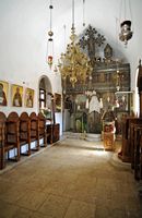 La ville de Pérama en Crète. L'intérieur de l'église du monastère de Vossakos. Cliquer pour agrandir l'image.