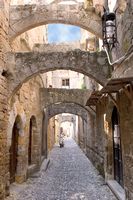 De middeleeuwse stad Rhodos - Steegje van Rhodos. Klikken om het beeld te vergroten.
