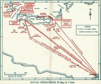 La ville de Sfakia en Crète. Les opérations navales britanniques en Crète du 20 mai au 1 juin 1941. Cliquer pour agrandir l'image.