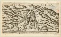 La ville de Sitia en Crète. Carte de Marco Boschini en 1651 (auteur gallica.bnf.fr). Cliquer pour agrandir l'image.