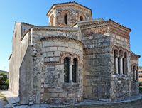 La presqu’île de Kanóni à Corfou. L'église Saints-Jason-et-Sossipatros (auteur Dimitris Kamaras). Cliquer pour agrandir l'image dans Flickr (nouvel onglet).