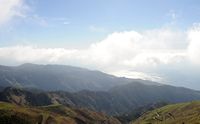 La plateau de Paúl da Serra à Madère. Vue vers Ribeira Brava. Cliquer pour agrandir l'image.