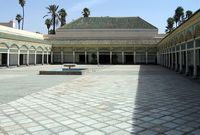 Le palais de la Bahia à Marrakech au Maroc. Grande cour. Cliquer pour agrandir l'image.