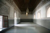Le palais de la Bahia à Marrakech au Maroc. Salle de reception. Cliquer pour agrandir l'image.