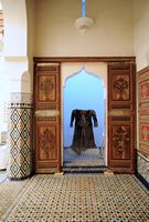 Le palais M'nebbi à Marrakech au Maroc. Patio. Cliquer pour agrandir l'image.